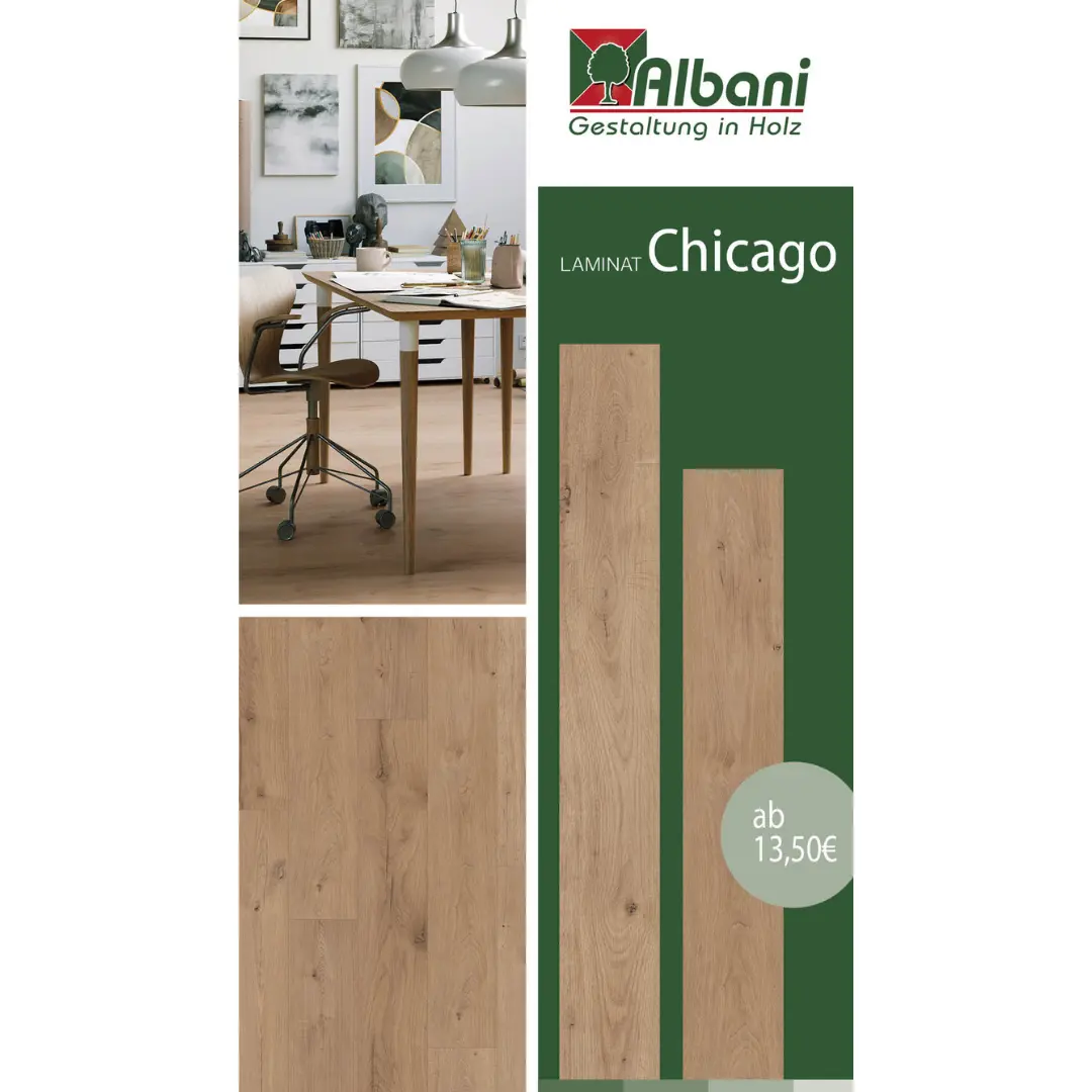 Laminat Chicago – ab 13,50 € pro m² bei Gestaltung in Holz.