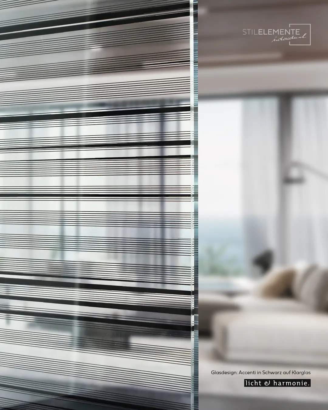 Innenarchitektur mit Accenti-Glasanlage in Kombination mit Holzoberflächen